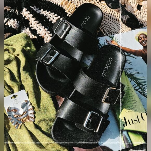 🆕️The Josephine// Black double buckle slide - Picture 1 of 7